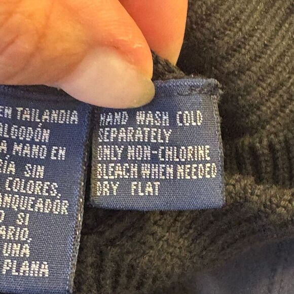 XXL Nautica Sweater Cable Knit Long Sleeve Navy Blue Pullover Crewneck #preppy E - Picture 6 of 7